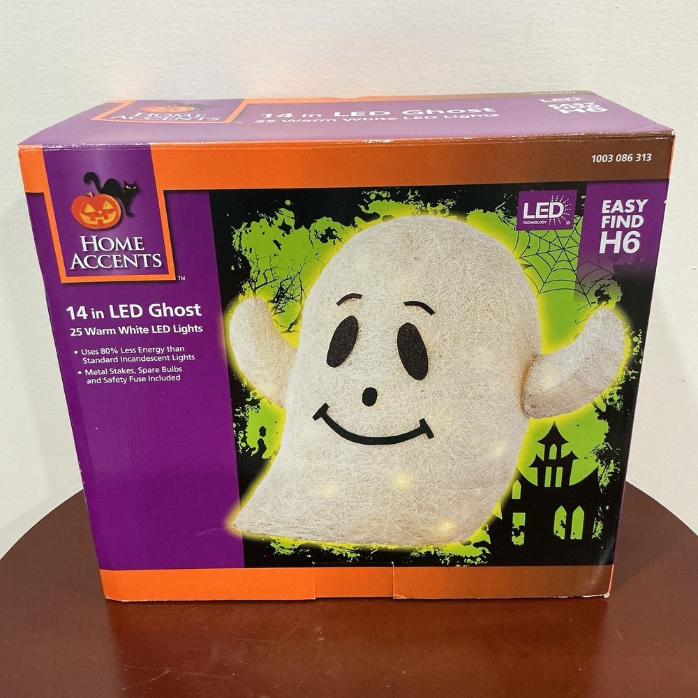 14-Inch LED Halloween Ghost Yard-Art 25 Lights ® Home Accents